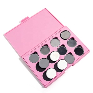 Wholesale Pink Palette 12 Pans 26MM Plastic Magnetic Private Label Empty Eyeshadow-palette