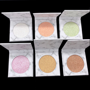 wholesale single vegan Face makeup glitter oem shimmer private label pressed highlighter pressed  powder