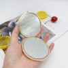 Portable Pocket Gold Clover Cosmetic Mirror Zinc Alloy Folding Double Sided Makeup Mirror