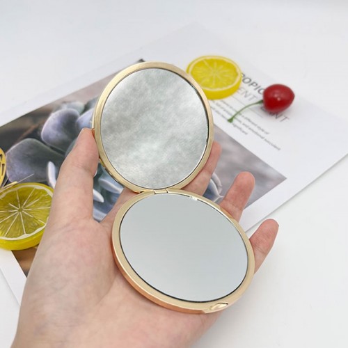 Portable Pocket Gold Clover Cosmetic Mirror Zinc Alloy Folding Double Sided Makeup Mirror