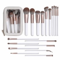 OEM 18PCS Makeup Brush Set with Storage Pouch – Custom Logo Synthetic Cosmetic Brushes for Bulk Supply