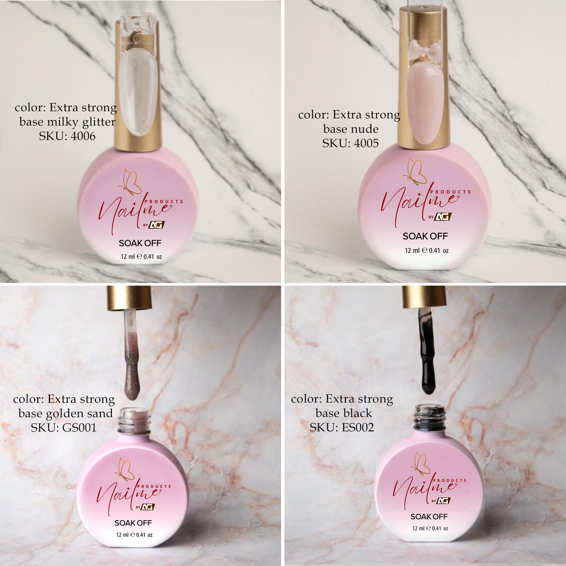 LED Gel Nail polish top and extra strong base