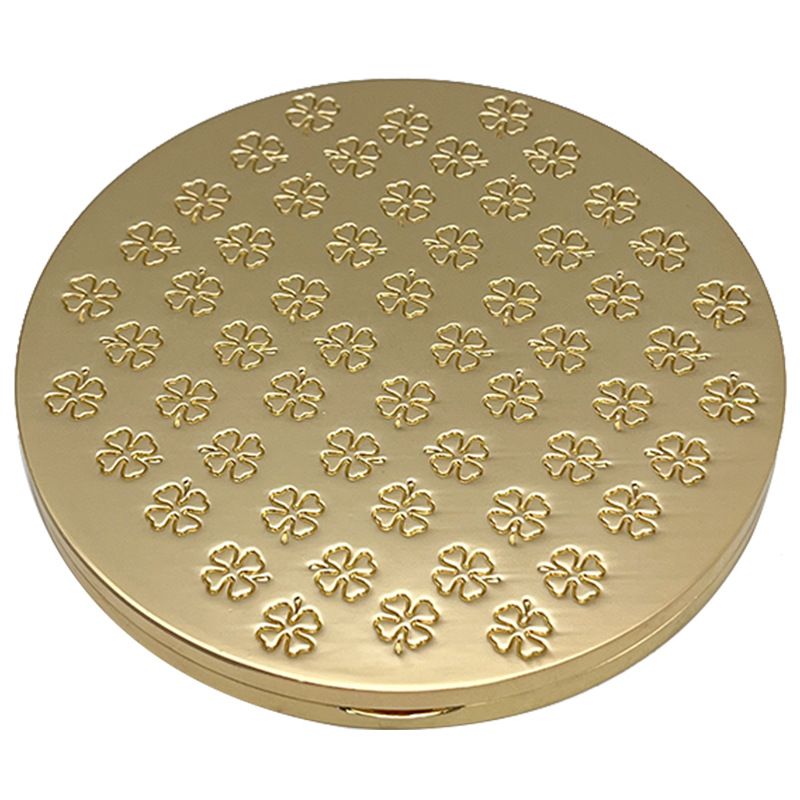 Portable Pocket Gold Clover Cosmetic Mirror Zinc Alloy Folding Double Sided Makeup Mirror