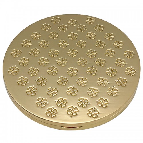 Portable Pocket Gold Clover Cosmetic Mirror Zinc Alloy Folding Double Sided Makeup Mirror