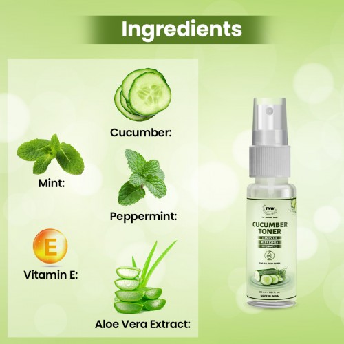TNW -The Natural Wash cucumber Toner Mini 30ml | Toner & Makeup remover | For fresh & Hydrated skin | 30ml
