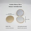 Portable Pocket Gold Clover Cosmetic Mirror Zinc Alloy Folding Double Sided Makeup Mirror