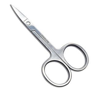 1Pc Women Beauty Makeup Trim Eyebrows Shaping Scissors Embroidered Bend Shear