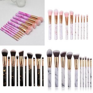 2018 Hot Selling Custom Logo Vegan Marble Makeup Brush with Cylinder and Box