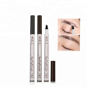 2019 hot product 3 Colors Liquid Eyebrow tattoo Pencil 4 Head Fork Tips Long Lasting Waterproof Microblading Eyebrow Tattoo Pen