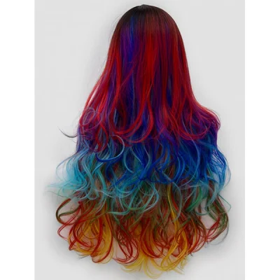 2019 Rainbow Wigs Factory Price Synthetic Hair Party Wig for Sale