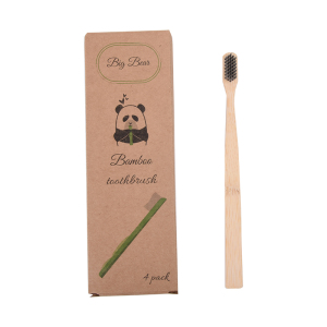 Biodegradable family travel Soft Bristles pack  bamboo charcoal toothbrush  pack of 2