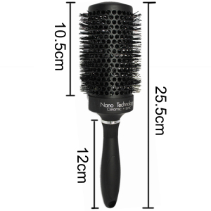 Ceramic Straightening Brush  Nylon Bristle Detangling Hair Brush Round Ionic Hair Brush