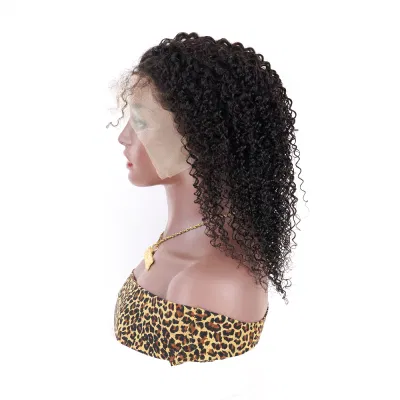Cheap Wholesale Cuticle Aligned Virgin Unprocessed Indian Human Hair Natural Kinky Curl 13X4 HD Transparent Lace Frontal Wigs for Black Women