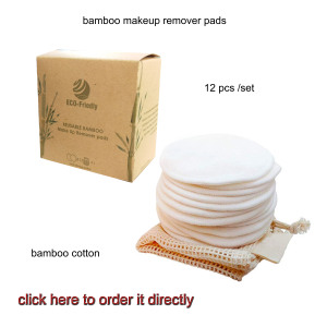 Custom Set Pack Organic Reusable Sanitary Microfiber  Cloth Removal  Bamboo Cotton Face Makeup Remover Pads