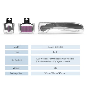 DRS 3in1 latex premium microneedle derma roller set 0.5 1.0 1.5 mm medical disk needles therapy derma roller 3 in 1 kits