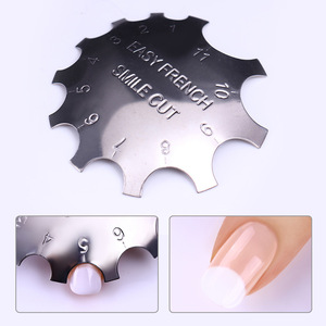 Easy French Line Edge Nail Cutter Stencil Tool Smile Shape Trimmer Clipper Styling Forms Manicure Nail Art Tools