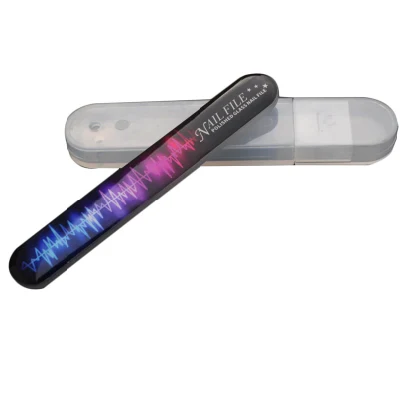 Eco-Friendly Nano Polishing Glass Round Nail File in PVC Case Sleeve NF7058