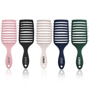 Factory Private Label Hairdressing Styling Tools Hair Brush Detangling Custom Vented Curved Plastic Hair Brush