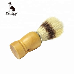 High quality man black shaving beard brush with wooden handle