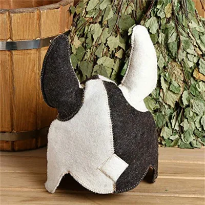 Horn-Shaped Color Matching Sheep Wool Felt Sauna Hat Russian Japanese Sauna Hat