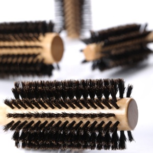 Hot sale boar bristle hair brush wooden round rolling style brush