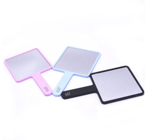 Hot Sell Custom Travel Folding Black Blue Pink Square Shaped Compact Vanity Hand Mirror
