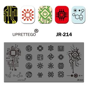 JR211-220 Russian Phrase Dandelion Light Bulb Free Line Church Orchid Nail Tool Stainless Steel Stamping Plate Template