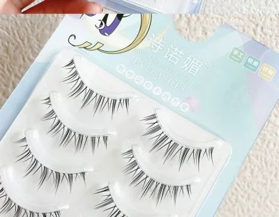 Korean Women&prime; S Group False Cross Three-Dimensional Curling Plain Face Fairy Daily Eyelashes