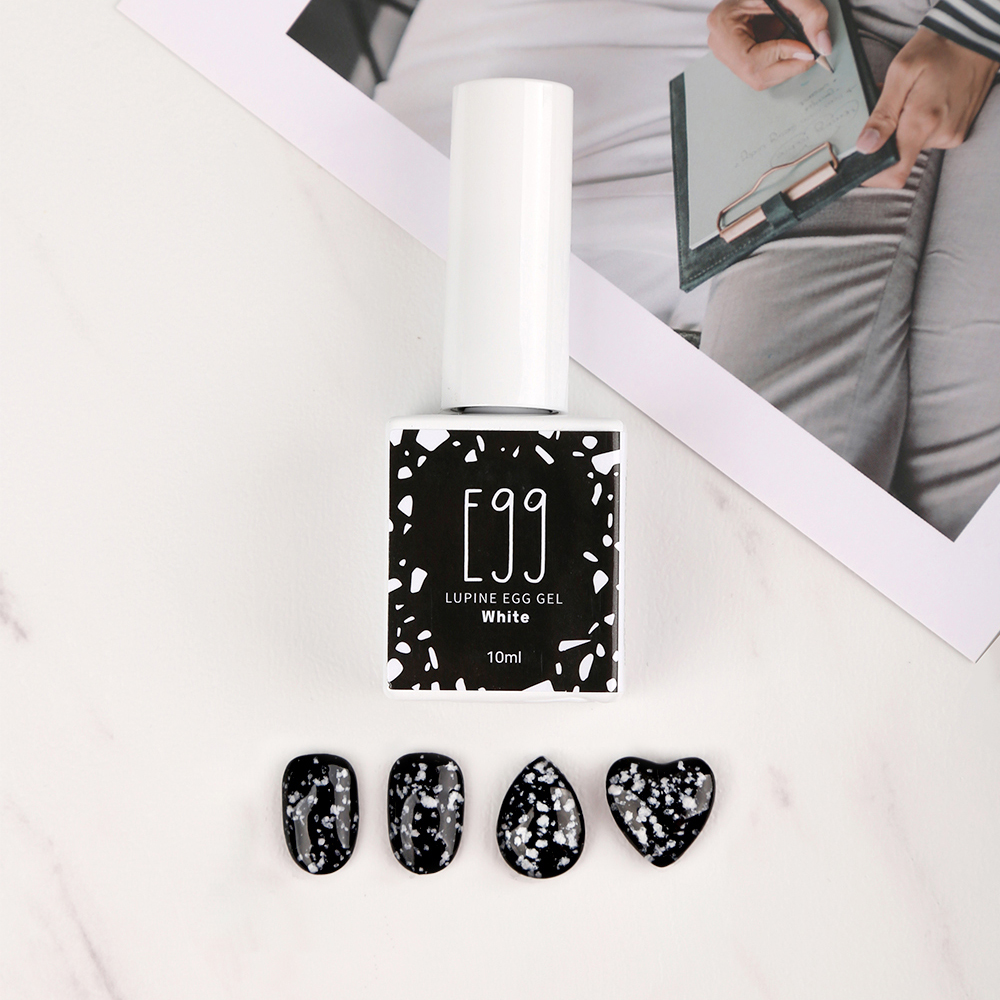 Lupine Egg gel (2colors, black&amp;white), topping gel, gel nail, gel polish, nail art, 10ml