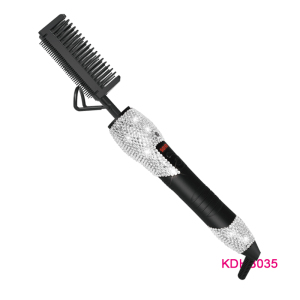 Luxury high heat hot hair tools electric hair comb bling rhinestone hot hair comb