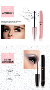 QIBEST Unique Romantic Waterproof Silk 4D Fiber Eyelash Extensions Eye Lash Coating Mascara With Lashes