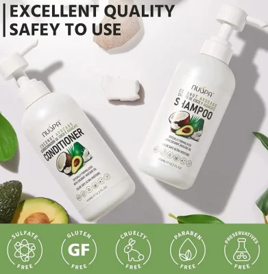 Sulfate Free Hair Care Products Organic Coconut Avocado Shampoo and Conditioner