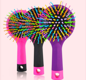 wholesale anti-static plastic airbag rainbow hair brush / Magic Rainbow Hair Comb / Rainbow comb
