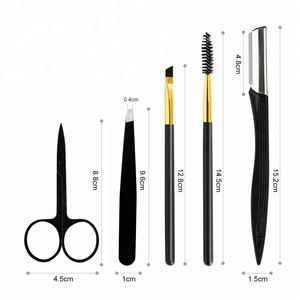 Wholesale Beauty Need Profession Black 5pcs Eyebrow Tool Makeup Set