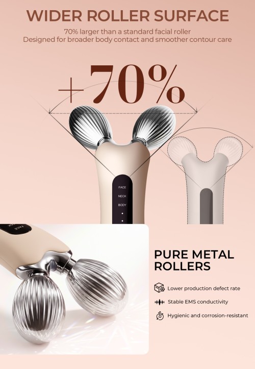 MR-2522 EMS Body Slimming Roller: Multi-Functional Sculpting Device with Enlarged Metal Rollers for Wholesale and OEM