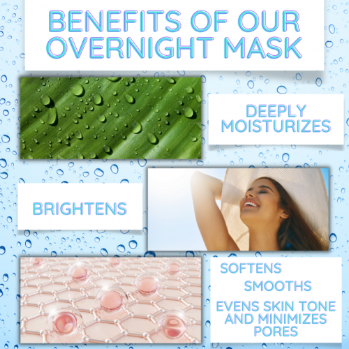 Overnight Hydrating Antioxidant Vitamin C Hyaluronic Acid Sleeping Facial Mask Large 4oz Size