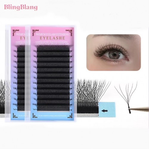 3DW 5DW 6DW 8DW Lash Easy Fan Eyelash Extension Wholesale Professional Dark Matte Black W Lash Natural Soft Cashmere 3DW Lash