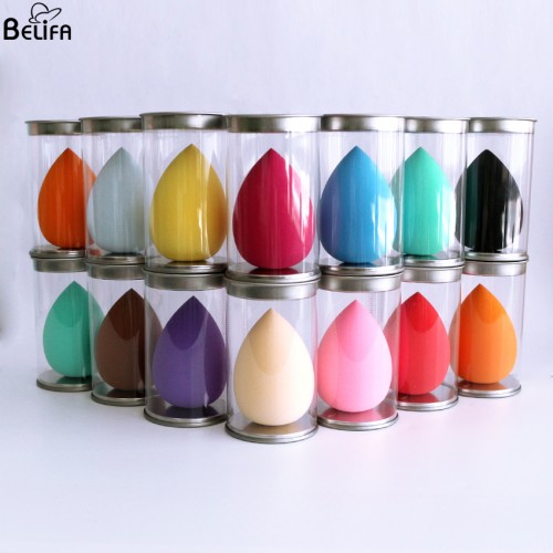 Wholesale customized private label latex free pink water drop soft face foundation makeup egg puff beaty beauty sponge blender