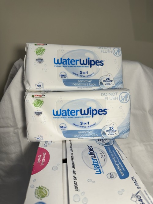 WaterWipes Sensitive Newborn & Baby 3-in-1 Wipes 540 Count 9 Pack + 2 FREE PACKS