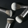 Custom Logo 9Pcs Silver Makeup Brush Set Double Ended Cosmetic Brushes Soft Synthetic Hair Beauty Tool Kit Wholesale OEM/ODM