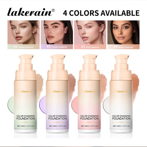 Lakerain Color‑Changing Foundation With Centella Asiatica Extract, Natural Hydrating Lightweight Face Base, Private Label Custom Logo Wholesale Low MOQ Ready Stock