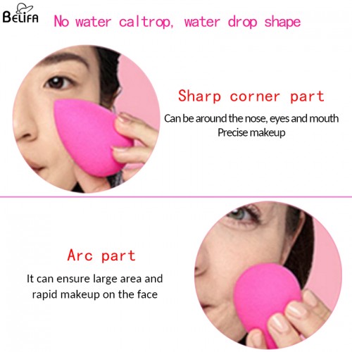 Wholesale customized private label latex free pink water drop soft face foundation makeup egg puff beaty beauty sponge blender