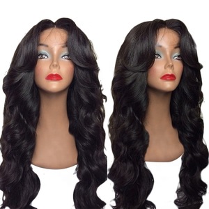 100% human hair indian malaysian lace front wigs without bangs