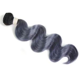 Black pearl dark gray color raw virgin hair extension with lace closure and frontal 3 body wave human hair bundles with closure