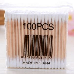 Cotton Swab Bud Makeup Health Tools 100pcs Birch Wood Medical Nostril Cleaning Cotton