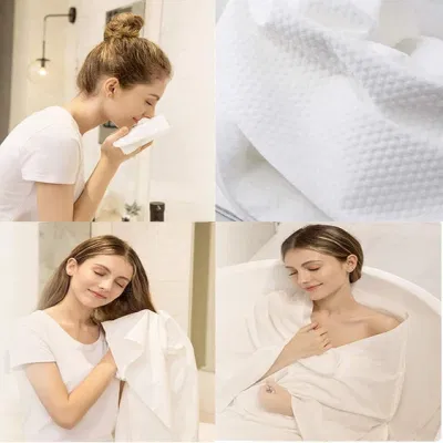 Disposable Cotton Bath Towels, Portable Light and Reusable, Suitable for Hiking, Camping, Beach, Swimming and Traveling
