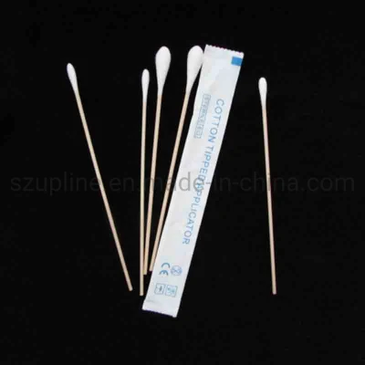 Disposable Medical Swab Stick Customized Wooden Stick Cotton Swab