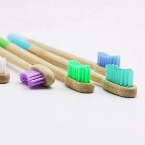 Eco Friendly Reusable Wavy Hair Round Handle Bamboo Charcoal Toothbrush Custom Logo