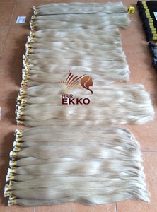 EKKOHAIR High-quality platinum blonde hair #6 Silky&amp;Straight Bulk 4Pcs/Lot blonde colour hair bulk for Braiding blonde Hair