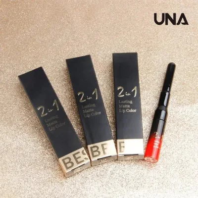 Hot Sale in Europe and America Makeup Cosmetics 2 in 1 Liquid Lipstick and Lip Liner